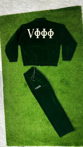 Custom Logo High Quality <b>Velour</b> Suits Zip up High Fashion Men Sport Tracksuit Polyester Windbreaker Streetwear Tracksuit - Product Image 4