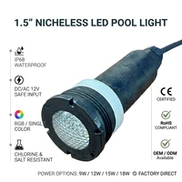 Green Element 1,5 Zoll Nischenlose LED-Poolbeleuchtung Ersatz für Jandy DMX512 Fernbedienung RGBW Mehrfarbig 12V 18W
