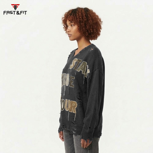 Pull d'hiver unisexe le plus populaire, surdimensionné, à manches longues, en coton épais 100 %, pour femme - Product Image 6