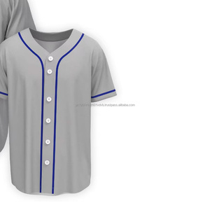 Camiseta Deportiva de Béisbol de Manga Corta con Cuello en V, Personalizable con Botones, 100% Poliéster, Transpirable, de Secado Rápido y Ligera, en Oferta - Product Image 2