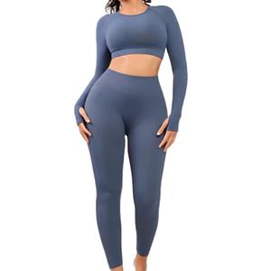 Conjuntos de Yoga sin costuras para mujer, ropa de Yoga para correr, Tops, mallas de realce, ropa deportiva, conjuntos de Fitness para gimnasio 2025 - Product Image 4