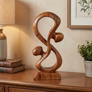 <b>Large</b> Wooden Statue Couple Abstract Suar Wood Embrace Figurine Handmade Bali Craft Romantic Home Decor Wedding Gift <b>Ornament</b> Art - Product Image 4