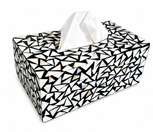 Boîte à mouchoirs décorative en résine noire et blanche avec couvercle en bois, porte-papier pour la maison, l'hôtel, la salle de bain, boîte à bijoux avec couvercle, cadeau - Product Image 5