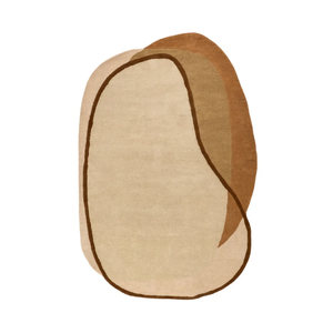 Modern Irregular Shape Beige Brown <b>Abstract</b> Handmade Rug Hand-Tufted Decorative Area Carpet for Living Room Decor - Product Image 1