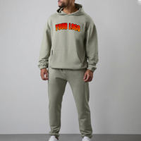 Ensemble jogging et sweat à capuche oversize 100 % coton entièrement personnalisé, molletonné, de haute qualité, 2 pièces, pour l'hiver