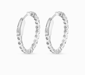 Hot Sale Classic Solitaire Diamond Hoop <b>Earrings</b> in 18K Gold Timeless <b>Fine</b> Jewelry for Women and Daily Elegance For Sale - Product Image 4
