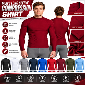 T-shirt de compression à manches longues orange pour homme, imprimé par sublimation, séchage rapide, protection anti-UV UPF50+, écologique - Product Image 5