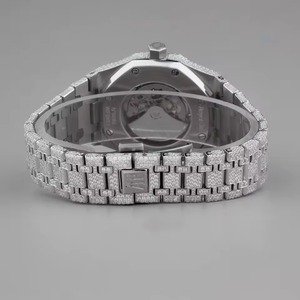 Montre de luxe unisexe en moissanite et diamant, cadran en cristal saphir, bracelet en acier inoxydable, mouvement à quartz ETA, affichage analogique-numérique 10 - Product Image 4