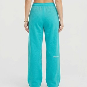 Women's Turquoise <b>Wide</b> <b>Leg</b> Sweatpants High Waist Loose Fit Casual Eco-Friendly Jogger <b>Pants</b> Soft Fleece <b>Lounge</b> Elastic Waist - Product Image 5