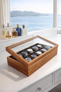 AHTE MANUEXPO UR-065 - Estuche de Regalo para Hombre (6 Compartimentos, 10 Almohadillas) Organizador de Relojes Hecho a Mano en Madera de Mango, Paquete de Regalo - Product Image 2