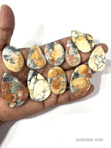 Pierre précieuse naturelle Maligano Jasper, cabochon, formes et tailles variées, environ 20 à 30 mm - Product Image 4