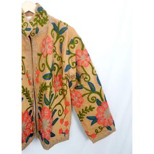 Chaqueta Acolchada de Algodón 100% Bordada para Mujer, Venta al Por Mayor, Ecológica, Transpirable, de Secado Rápido, Estilo Retro para Otoño/Invierno - Product Image 3