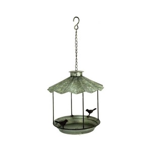 Decorative Garden <b>Bird</b> <b>Feeder</b> with Wide Perch <b>Tray</b> and Rain Shield Roof for Balcony and Patio Feeding - Product Image 4