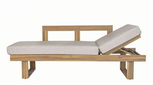 Chaise longue en teck pour l'extérieur, chaise longue rembourrée pour le bord de la piscine, chaise inclinable pour hôtel, jardin - Product Image 4
