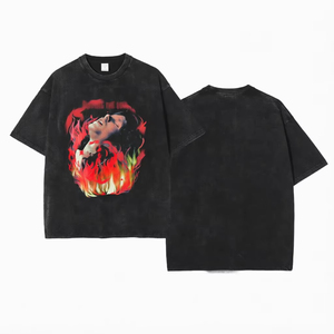 Camisetas Oversize de Hombre con Lavado Ácido de Alta Demanda, Logotipo Frontal Personalizado, Ropa Casual de Moda, Camiseta de Hombro Caído para Adultos - Product Image 1