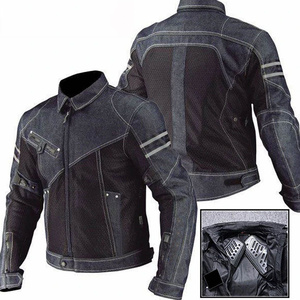 Chaqueta de Motociclista de Mezclilla Lavada Estilo Vintage para Hombre, con Cuello Alto y Cierre de Cremallera - Product Image 5