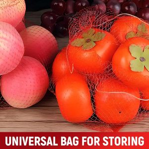 Bolsa de malla para almacenamiento de verduras para refrigerador, bolsa de malla con cordón, bolsas para productos frescos, bolsa reutilizable y lavable para almacenamiento de cebollas, bolsa para el mercado de agricultores - Product Image 5