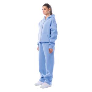 Ensemble de survêtement décontracté d'hiver avec logo personnalisé pour hommes et femmes, vêtements de sport, tenue de jogging, 100% coton respirant en molleton, vente en gros - Product Image 5