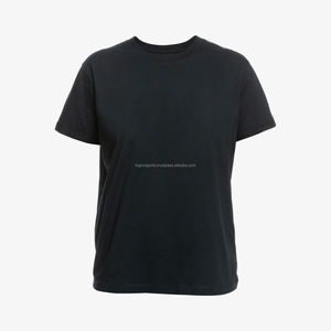 Camiseta negra para mujer 100% algodón Regular Fit cuello redondo manga corta liso suave Casual Streetwear esencial venta al por mayor camiseta OEM - Product Image 4