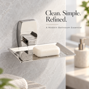 Porte-savon mural en acier inoxydable de qualité supérieure pour salle de bain |   Fentes de drainage en chrome poli antirouille, écologiques et faciles à nettoyer - Product Image 4