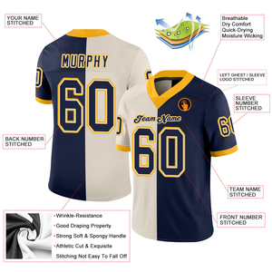 เสื้อกีฬาอเมริกันฟุตบอลแบบขายส่ง สั่งทำได้ พร้อมลายพิมพ์แบบ Sublimation และผ้าระบายอากาศได้ดี เสื้อกีฬาแบบ Unisex - Product Image 3