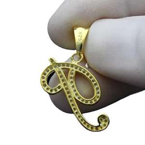 Colgante de Plata de Ley 925 de Lujo Premium con Letra K, Moissanita y Diamantes, Regalo de Cumpleaños - Product Image 1