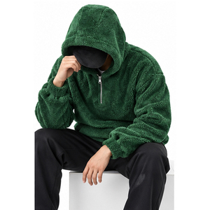 Premium <b>Sherpa</b> Lined Hoodie for <b>Men</b> Oversized Fit Fleece Sweatshirt Custom Colors Reasonable Wholesale Price - Product Image 2