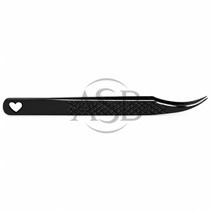 แหนบโค้งสำหรับต่อขนตา สแตนเลสสตีล ด้ามจับเพชร พร้อมโลโก้สั่งทำ OEM - Product Image 2