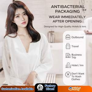 NIDY ®   Peignoir jetable – Peignoir extra large doux et absorbant à usage unique pour hôtel, spa, voyage et hôtellerie. - Product Image 5