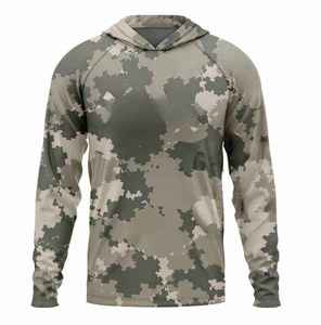 Camisa de Pesca de Manga Larga para Hombre, Azul con Estampado Tie-Dye, Protección UPF 50 Anti-UV, Estilo Pullover, Prenda Superior de Poliéster para Adultos - Product Image 2