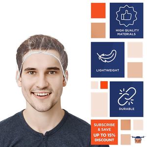 Trắng Nylon Dùng Một Lần Đầu Mũ 28 Gói 1000 Đàn Hồi Cạnh Lưới Tóc Lưới Trọng Lượng Nhẹ Thoáng Khí Dành Cho Người Lớn Hairnets Cho Nấu Ăn Thực Phẩm - Product Image 3