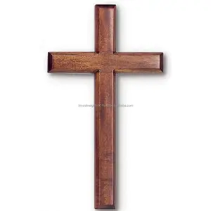 Modern Style Wooden Wall Mounted Cross With Natural Wood Polish Finishing Fancy Design Premium Quality For Church