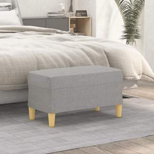 Tabourets et poufs en tissu gris clair 27.6 "x 13.8" x 16.1 "Produit - Product Image 1