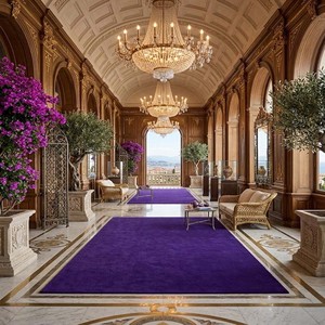 Deep Purple Solid Area Rug Modern Plush 14mm Thiknes Wool Carpet Luxury Handmade Minimalist Living Room Bedroom Decor <b>Floor</b> Rug - Product Image 6