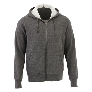 Women's <b>White</b> Solid Zip Up Hoodie Knitted Full Sleeve <b>Sweatshirt</b> with Pockets - Product Image 3