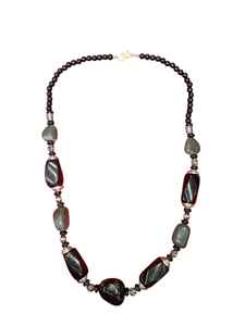 Collier en agate et chaîne de bambou fait main, style classique, artisanat Rawat, fabriqué en Inde, bijoux d'anniversaire pour homme NK-9367B - Product Image 3