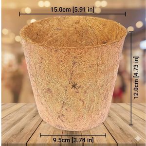 YAMUNA Eco-Friendly 100% Natural Coconut Coir Plant Pots (Biodegradable) 6 Inch Sizes 2 Year Shelf Life Gardening - Product Image 1