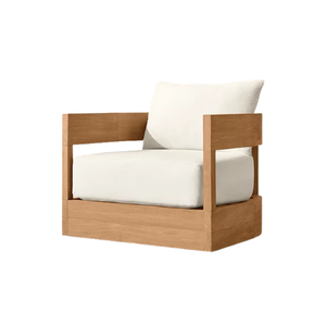 Sillón de Exterior Moderno y Contemporáneo, Madera de Teca Sólida, Acabado Natural Hecho a Mano, Muebles de Hotel de Lujo Ecológicos - Product Image 5
