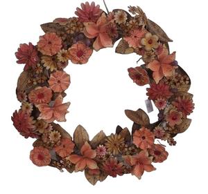 Guirlande de Noël créative suspendue en tôle de fer, faite à la main, écologique, au design moderne, avec fleurs et feuilles métalliques, effet rouille profonde - Product Image 6