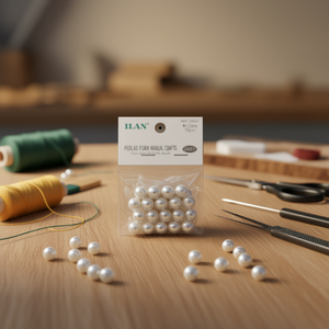 Perle Ilan per artigianato, perline bianche da 12 mm, 15 g - Product Image 2