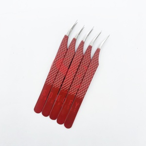 Pince à épiler fine en acier inoxydable en forme de dauphin Pince à épiler d'extension de cils à volume droit personnalisée Pointe en fibre à forte tenue - Product Image 3