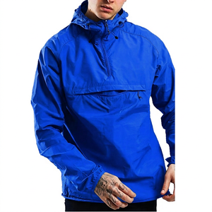 Chaqueta con Capucha para Hombre, Cortavientos, con Cierre de Cremallera de un Cuarto, Color Sólido, Ligera, de Poliéster, Informal para Exteriores - Product Image 3