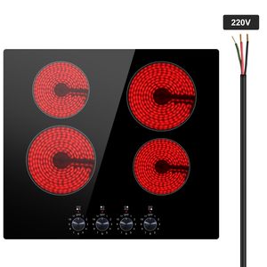 Placa de Cocción Eléctrica de 24 Pulgadas y 4 Quemadores, 6000W, Integrada, con Superficie de Cerámica, Perillas de Vidrio, Placas de Cocción por Inducción - Product Image 5