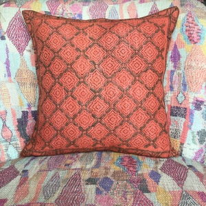 Wholesale Handmade 100% Linen Cushion Cover Hand-block printed Linen cushion cover - Product Image 2