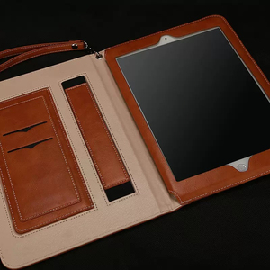 Housse pour tablette en cuir véritable, pochette pour tablette, housse de protection classique marron pour tablette, housse de voyage d'affaires - Product Image 6