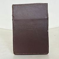 Cartera de cuero de vaca con diseño de girasol a la moda, tarjetero de estilo occidental, cuero mecanizado a mano, RFID, monedero delgado para tarjetas de crédito para Unisex
