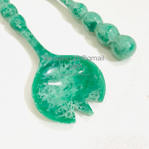 Handcrafted Unique Design Acrylic/Resin Salad Servers Kitchenware Salad Serving <b>Tools</b> Long Beaded Handles Dishwasher <b>Safe</b> - Product Image 6