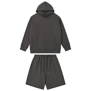 Custom Hoodie Shorts <b>Set</b> Heavyweight Cotton Fleece Unisex Casual Summer Outfit OEM Private Label Streetwear Ready <b>Set</b> - Product Image 2