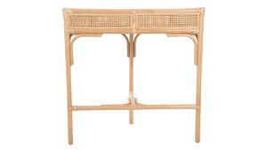 Mesa Consola o Auxiliar Semicircular de Ratán, Natural - Product Image 3