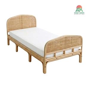 Cuna de ratán Nhat Minh para niños de 3 a 8 años, diseño rústico, muebles de dormitorio, color natural, tamaño individual - Product Image 1